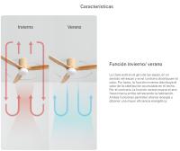 CREATE - Ventilador de techo 40W silencioso Ø132 cm con luz LED en cuerpo y lámpara - WIND CALM RATTAN - details 0