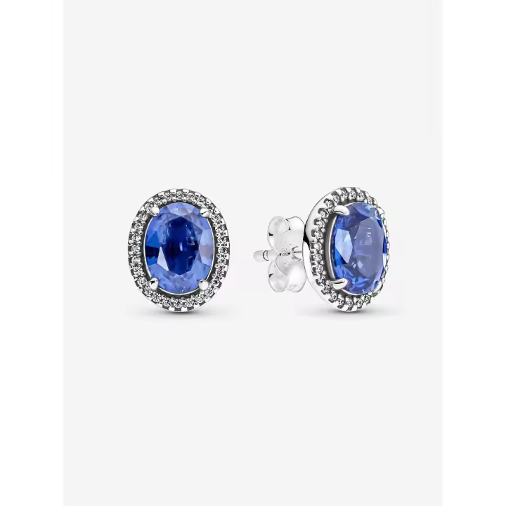 Pandora - Pendientes de boton with Halo brillantly-Plata de Leyes - 1