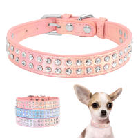 Collar De Cuero Para Perros Pequeños Con Diamantes Ajustable Y Padded Collar De Gato Para Chihuahua Y Otros Pequeños Mascotas - details 2