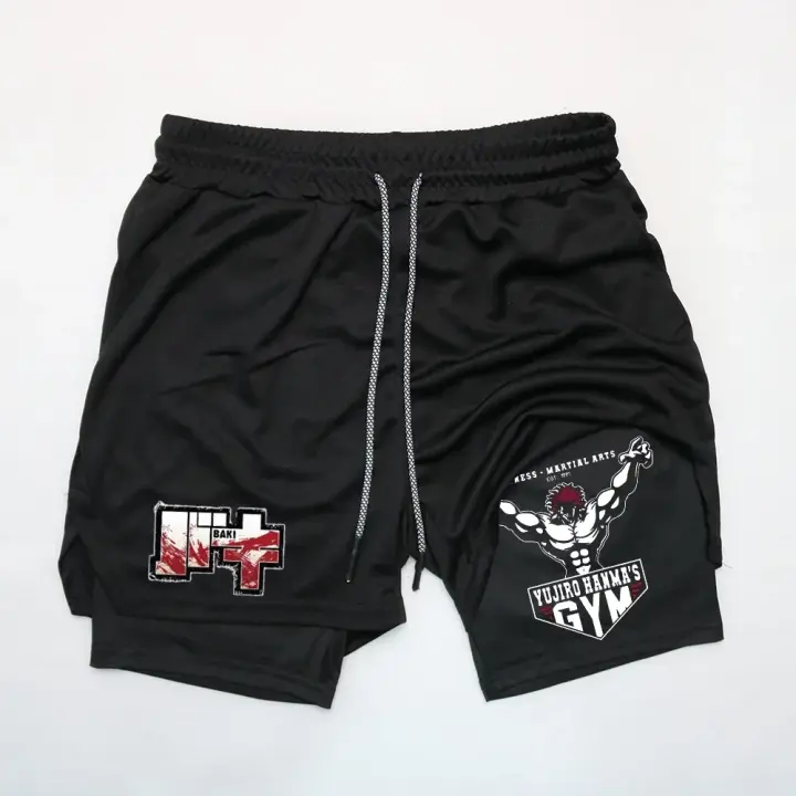 Shorts Deportivos De Fitness Anime Para Hombres Y Mujeres 2-en-1 Performance Ropa Deportiva Transpirable Secado Rápido Talla S-4XL - 1
