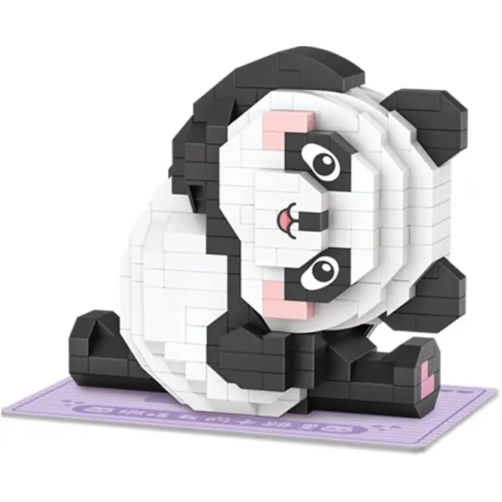 Juego de mini bloques de construcción, diseño de panda, diseño de flores, regalo decorativo para el hogar para adultos - 1