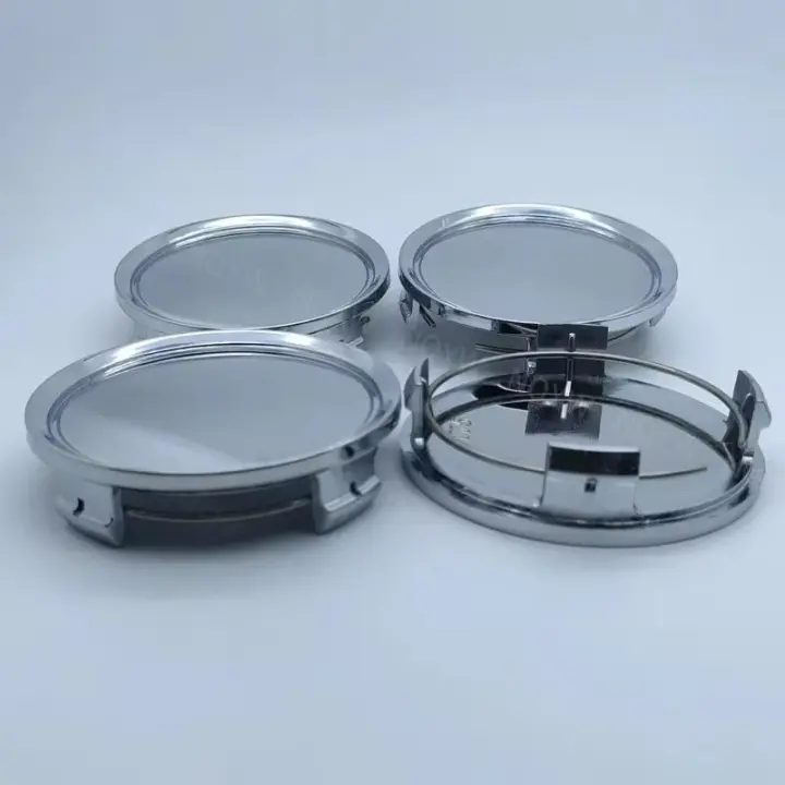 Juego De 4 Cubiertas De Centro De Eje De Rueda Para Coche 75mm ABS Negro Y Plateado Universal Alta Calidad Duradera Accesorios Exteriores De Automóvil - 1