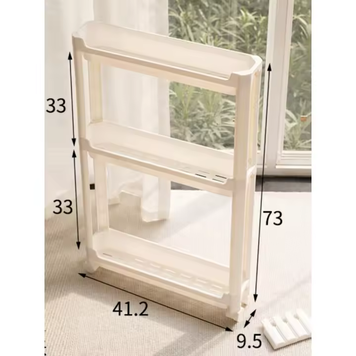 Estante De Almacenamiento Móvil De 3/4 Capas Para Puerta De Baño Espacio Encaje Entre Toilette Y Pared Organizador De Cocina Plástico Tipo De Instalación Sobre El Piso - 1