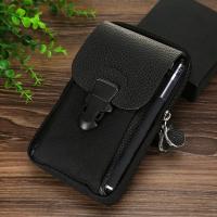 Bolsa De Cintura Para Hombre En Cuero PU Negro Con Doble Cremallera Bolso De Monedas Casual Para Exteriores - details 6