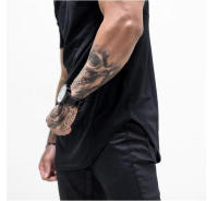 Camiseta De Musculatura Para Hombre Fitness Gym Ropa Deportiva Corta De Algodón Y Malla Estilo Slim Fit Tees Casual Verano - details 10