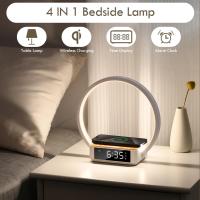 Lámpara de noche de 10 W, luz nocturna para dormitorio con despertador, lámpara táctil con cargador inalámbrico, luz de despertador, lámpara de noche regulable de 3 niveles, regalo de cumpleaños para ella, regalo para mamá, hija, novia - details 0