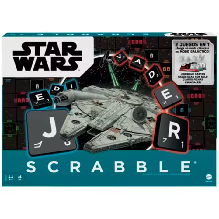 STAR WARS - Juego de Mesa Scrabble Star Wars para niños y niñas - Incluye Cartas - MATTEL - 1