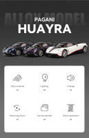 Modelo De Coche Pagani Huayra Sinosaurus a Escala 1:18 Con Sonido Y Luz Vehículo De Metal Para Colección Juguete Para Niños Regalo - details 1
