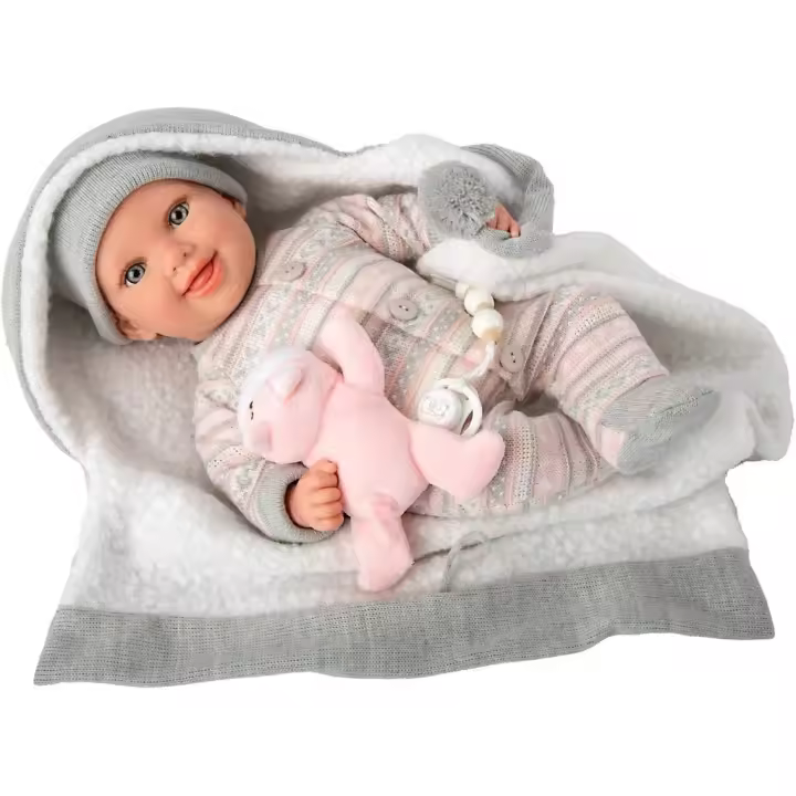 Muñeca Bebé Reborn Nadia de 40 Cm con Manta y Peluche Juguetes Arias - 1