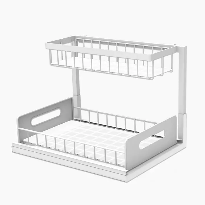 Organizadores y almacenamiento para Debajo del fregadero, with Caja deslizante, estante multiusos de 2 niveles para baño y cocina - 1