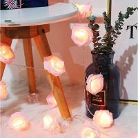 Luces De Rosas Rosa Para Dormitorio Luz LED De Batería Para Exteriores Luces Faeiras Románticas Para Casa Y Habitación Decorativas Para Fiesta - details 0