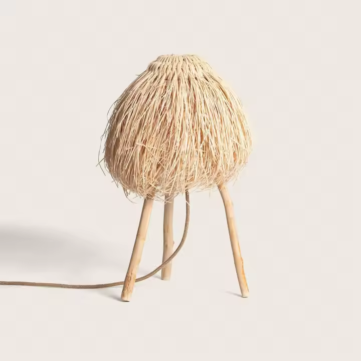 Ledkia Lámpara de Mesa Ratán Lasje Natural - 1
