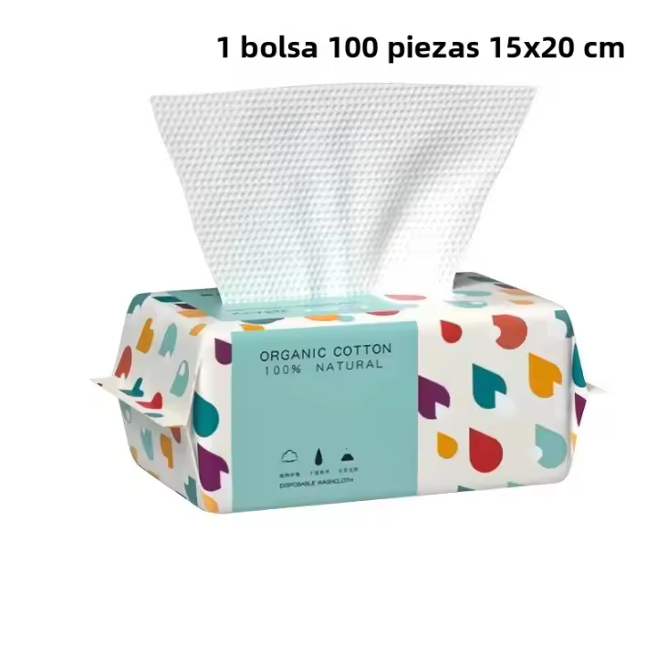 Toallas De Rostro Desechables 100 Piezas Suaves Y Absorbentes Para El Cuidado De La Piel Y Eliminación De Maquillaje - 1