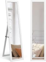 MIRAMAX-Espejo de Pie Cuerpo Entero Espejo de Pared Rectangular con 2 Formas de Uso Moderno para Pasillo Dormitorio Sala de Estar 30X120CM Negro Y Madera. - details 2