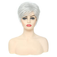 Pelucas Sintéticas De Pelo Ombre Marrón Y Rubio Para Mujeres BCHR Corta Pixie Cut Peluca Mixta De Uso Diario Tamaño Promedio Densidad 150% - details 24