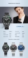 Reloj De Pulsera De Acero Inoxidable CRRJU Para Hombres Dial Luminoso Y Cronógrafo Estilo Casual Y Moda Reloj Masculino - details 5