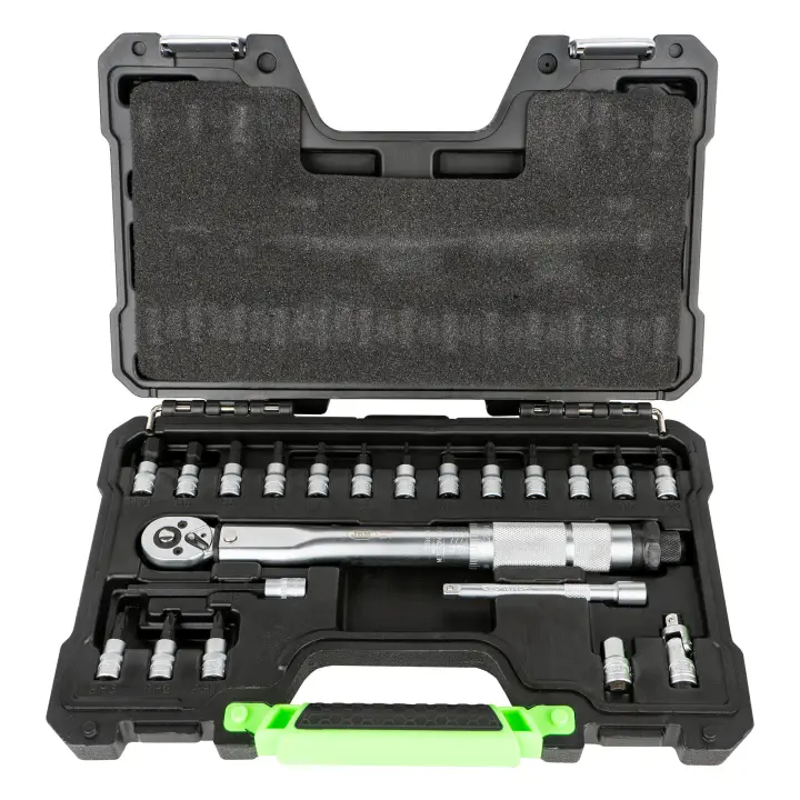 JBM 54269 ESTUCHE DE HERRAMIENTAS DE 21 PIEZAS CON LLAVE DINAMOMÉTRICA DE 1/4" - 1