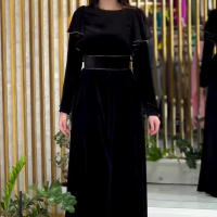 Vestido Largo Elegante Y Sencillo Para Mujer En Color Negro Slim Estilo Cumpleaños Otoño Con Manga Larga Y Corte Bodycon - details 2