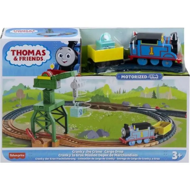 Fisher-Price Thomas & Friends Cranky The Crane - Juego de rieles de tren de carga con motor motorizado - 1