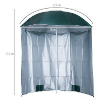 Outsunny Sombrilla de Playa con Panel Lateral Ø220x220 cm Parasol para Terraza con Apertura Manual 8 Varillas de Acero y Bolsa de Transporte para Jardín Piscina Verde - details 2