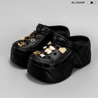 Sandalias De Tacón Alto Estilo Casual Con Patrón De Oso En Cuero Sintético Negro Y Blanco Diseño De Dibujos Animados X8809 - details 1