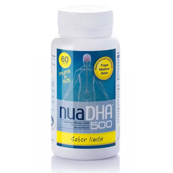 Nua NUA DHA 500 Cápsulas de Limón para el Desarrollo Cerebral Fetal y la Prevención de Enfermedades Neurodegenerativas - 1
