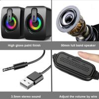 Altavoces De Computadora HIFI Estéreo Con Micrófono USB Y Luz LED Para Escritorio PC Compatible Con Sistema Operativo Windows Y Mac - details 3
