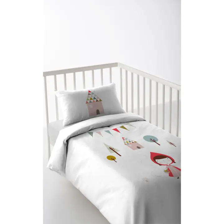 FUNDA NORDICA CUNA/MAXICUNA INFANTIL BEBÉ 100% ALGODÓN CAPERUCITA HACIENDO EL INDIO FABRICADO EN ESPAÑA - 1