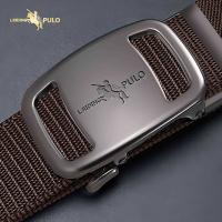Cinturón De Lona Negra Para Hombre Con Hebilla Automática Estilo Casual De Marca Calidad Superior Para Jeans Y Ropa Casual - details 5