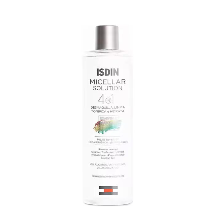Isdin Agua Micelar 4 en 1 - 400ml, Desmaquilla, Tonifica E Hidrata - 1