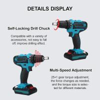 Taladro Atornillador , Weytoll eléctrico multifuncional 3 en 1 bateria litio , impacto de 21 V Motor cepillado , azul, ENVIO 24H - details 0