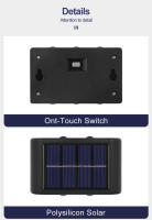 Lámpara Solar De Pared 4/6/8/10 LEDs Para Jardín Y Paisaje Exterior Luz Decorativa De Calle Impermeable Iluminación Dual - details 10