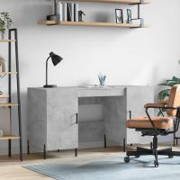 vidaXL Escritorio madera contrachapada 140x50x75 cm en color Blanco brillante/Blanco/Marrón roble y más | estructura resistente ideal para salón dormitorio o estudio - details 3