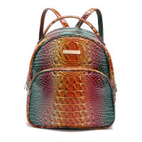 Mochila De Lujo Con Patrón De Cocodrilo Vintage Viaje Clásico Preppy Escuela Mochila De Día Para Mujer Material PU - details 4