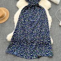 Vestido Bohemio De Verano Para Mujer Estampado Floral Vintage V-Neck A-Line Midi Con Abertura Elegante Ropa Casual Female - details 7