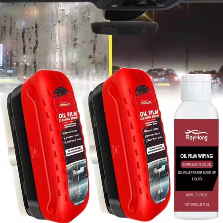 Eliminador de película de aceite para ventanas de coche, tabla para limpiar vidrios, limpiador de vidrios para automóviles, revestimiento hidrófobo, previene la lluvia y la niebla en parabrisas y espejos retrovisores (D) - 1