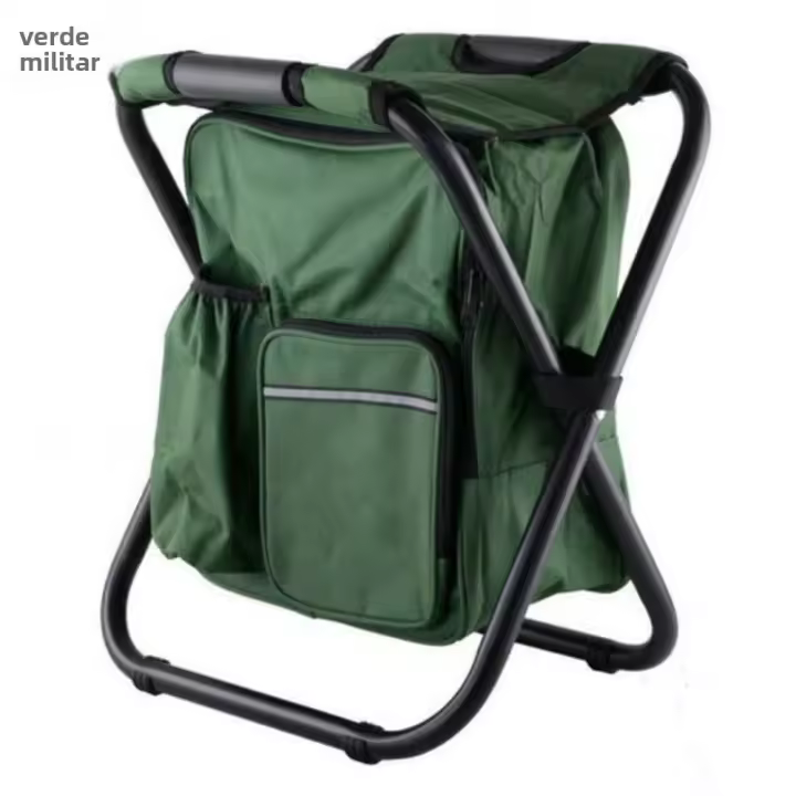 Mochila Térmica 3 en 1 con Silla Ajustable-Nevera Portátil Impermeable para Camping, Playa y Pesca, Diseño Multifunción y Compacto - 1