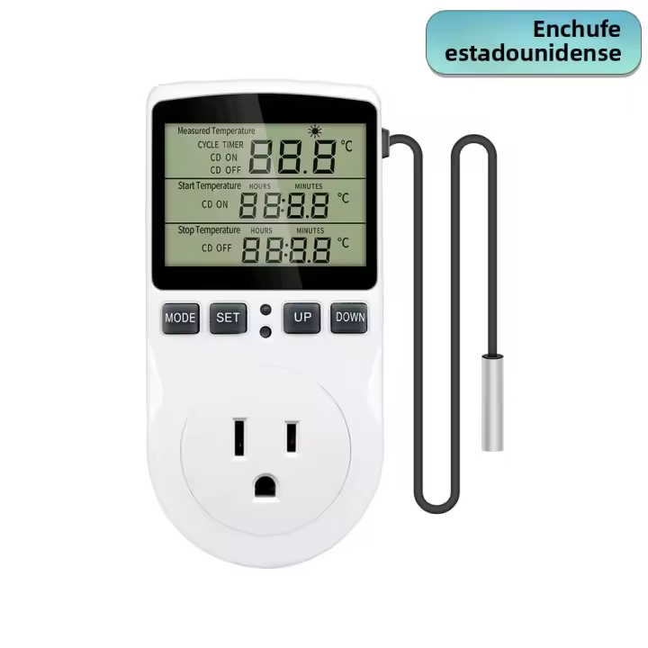 Controlador De Temperatura Digital Para Invernadero Reptil Terrario Y Hogar Tomacables Termostato Salida Con Temporizador De Calentamiento Y Enfriamiento - 1
