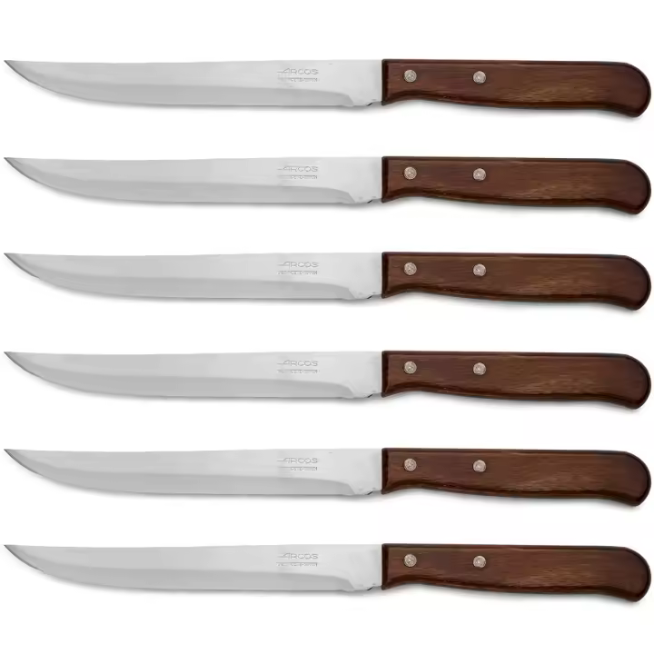 ARCOS Latina - Cuchillo de Cocina (155 mm) - 100700 - Hoja de Acero Inoxidable Nitrum® - Mango de Madera Comprimido - PACK 6 - 1