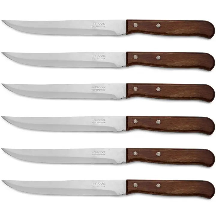ARCOS Latina - Cuchillo de Cocina (155 mm) - 100700 - Hoja de Acero Inoxidable Nitrum® - Mango de Madera Comprimido - PACK 6 - 1