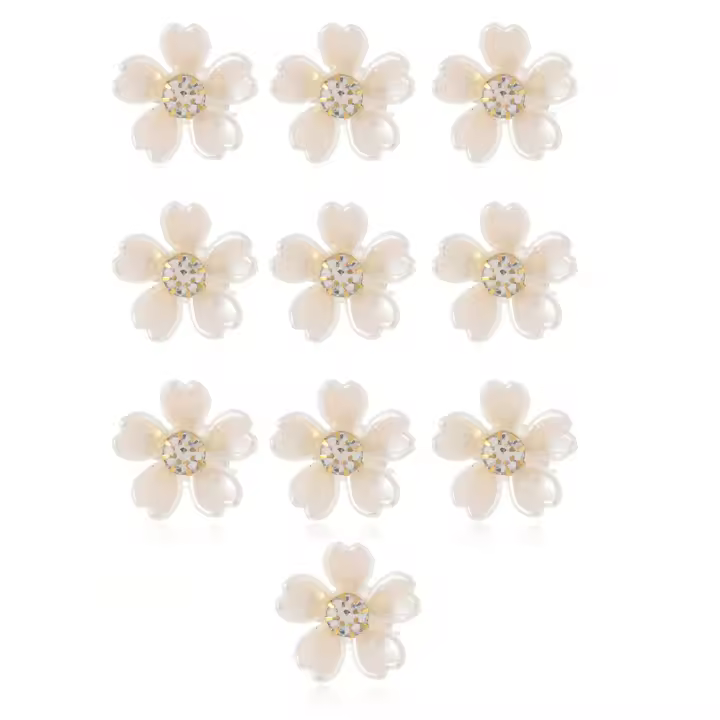  Clips Para El Pelo Pequeños Y Elegantes Accesorios Florales Para El Cabello Clips De Algodón Estilo Lateral Para Mujeres - 1