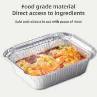 50/100pcs Bandejas De Aluminio Con Tapa Antideslizante Para Horno Aire Freidora Cocina Utensilios De BBQ Platos De Aluminio Grado Alimenticio Para Hornear Y Cocinar - details 1