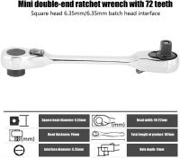 Llave De Eje Rápido Mini Doble Final 1/4 Pulgada 72 Dientes Herramienta De Reparación Manual Herramientas Multifuncionales De Carbono Llave De Torque Hexagonal - details 6