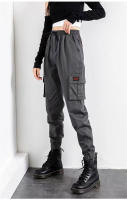 Pantalones De Cargo Negros Para Mujer High Waist Estilo Hip Hop Jogger Pantalones Punk Coreanos Capri De Calle Divertidos Talla Regular - details 3
