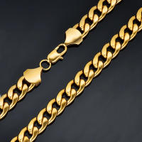 Collar De Cadena Cubana Punk Para Hombre Color Oro Acero Inoxidable Cadenas Pesadas Moda Fiesta Regalo Medidas 12mm 55cm/60cm/71cm - details 3