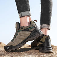 Zapatos De Senderismo De Cuero HIKEUP De Alta Calidad Duraderos Para Hombres Deportes Al Aire Libre Trekk Ing Subida Caza Zapatillas Respirables Talla True - details 7