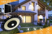 Luz Solar Exterior 5 Modos 180LED IP65 Impermeable Con Sensor De Movimiento Luz De Inundación Solar Para Granero Gazebos Jardín Garage Incluye Control Remoto - details 0