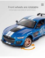 Ford Mustang Shelby GT500 1:24 Coche De Deportes De Aleación Modelo Diecast Luz Y Sonido Simulación Regalo Para Niños - details 4