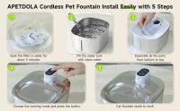 Fuente De Agua Inalámbrica Para Gatos Y Perros APETDOLA 4L Con Sensor Automático Dispensador De Agua Para Mascotas Accesorios Para Bebida De Animales - details 4
