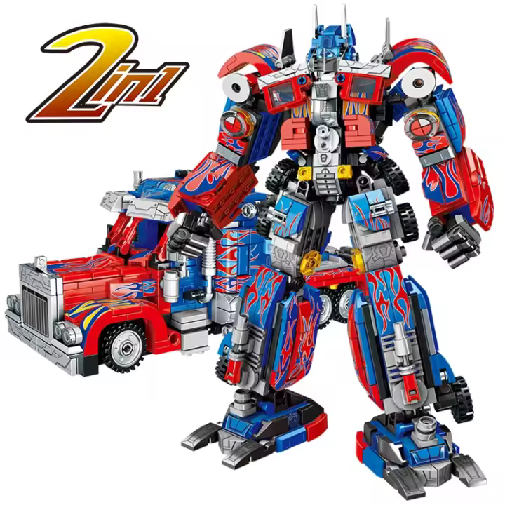 Bloques De Construcción Mecha Robot Transformable 2 En 1 Para Niños Juguetes De Cumpleaños Coche Kit De Bloques Regalo Para Niños - 1